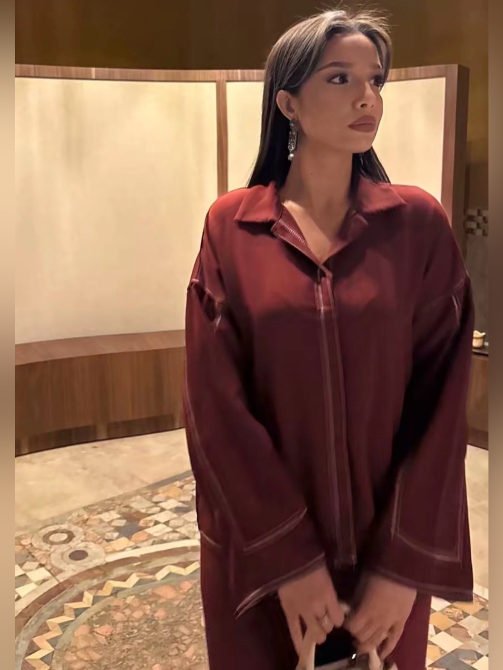 Zara Red Oversized Button-Front Top - Picture 3 of 12